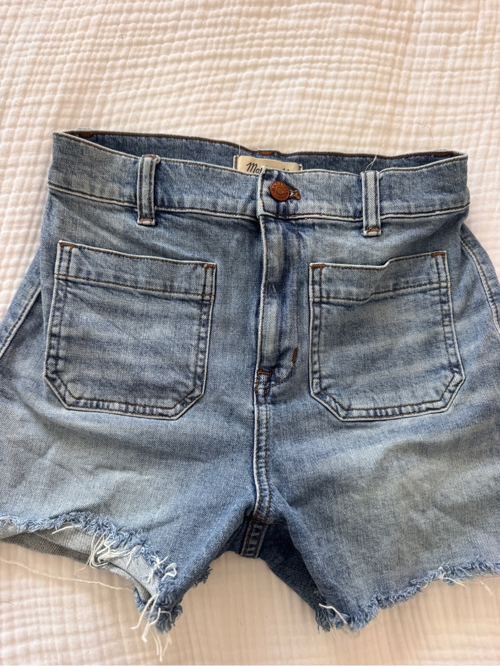 Madewell Faded Blue High-Rise Denim Cutoff Shorts